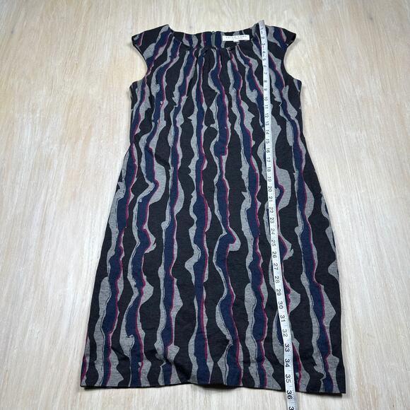 Trina Turk Multicolor Wave Stripe Print Career Office Sleeveless Shift Dress 6 - Picture 8 of 13